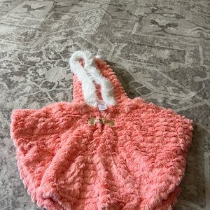 Cozy Pink Faux Fur Kids poncho